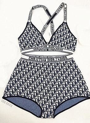 dior bra and shorts set|Dior ladies loungewear.